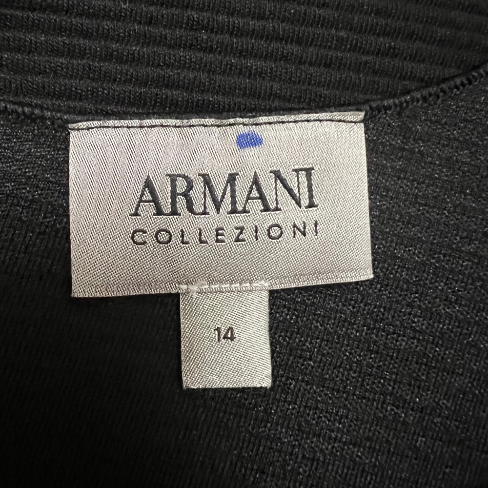 Armani Collezioni Black Ribbed Sheath Dress
Double Buckle Waist LBD Sz 14
Money - Picture 11 of 15